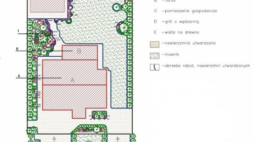 Mały ogród z funkcją reprezentacyjno-wypoczynkową