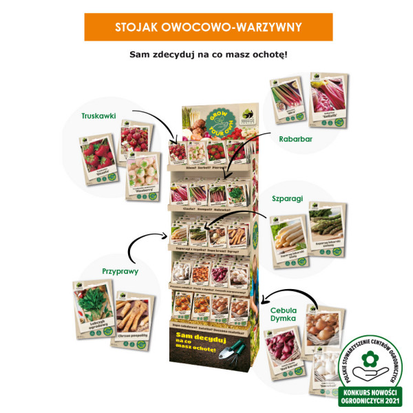 Display owocowo-warzywny - polecany produkt ogrodniczy