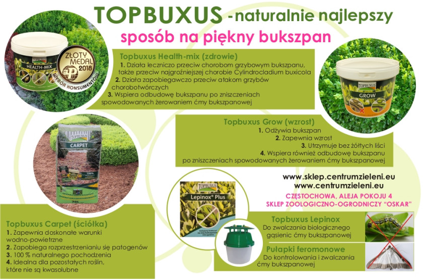 Produkty TOPBUXUS do pielęgnacji bukszpanu