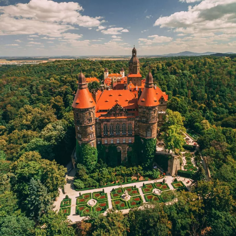 Ogrodowa mapa Polski - ogrody Zamku Książ