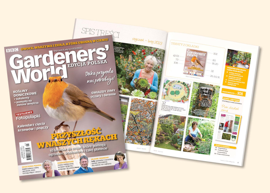 Nowy styczniowo-lutowy (2023 r.) numer magazynu Gardeners`World Polska jest już dostępny. Zajrzyj do środka i sprawdź, co warto przeczytać!