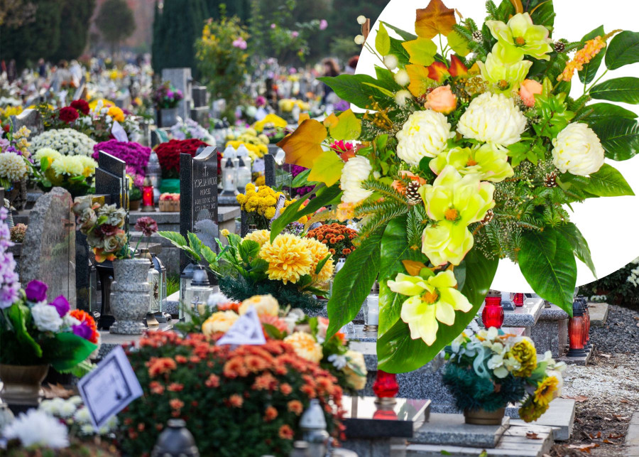 Sztuczne kwiaty na cmentarz