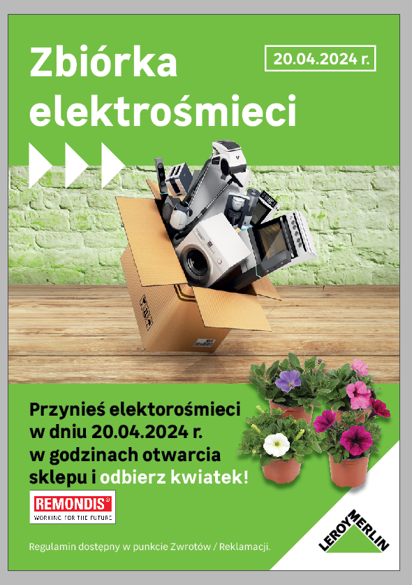 Wymień elektroodpady na kwiaty - zbiórka w sklepach Leroy Merlin