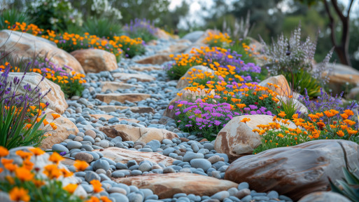 Suchy strumień w ogrodzie. Gdzie i jak go zbudować krok po kroku