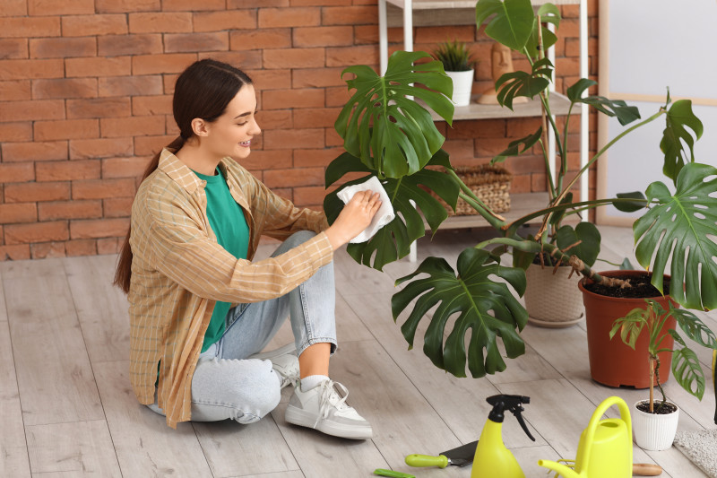 Monstera oprócz nawożenia potrzebuje regularnej pielęgnacji