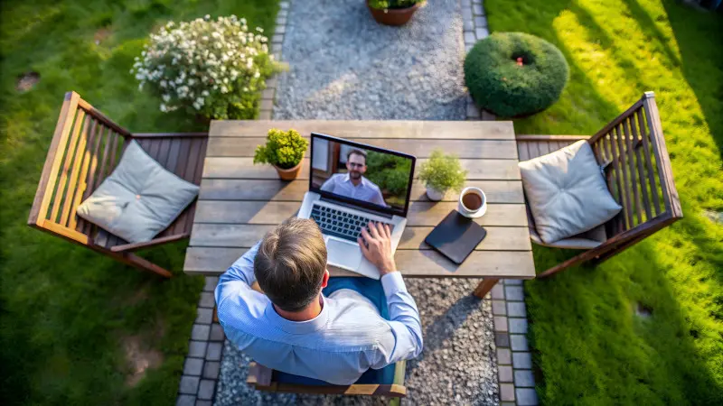 Praca w ogrodzie świetnie sprawdza się podczas spotkań online
