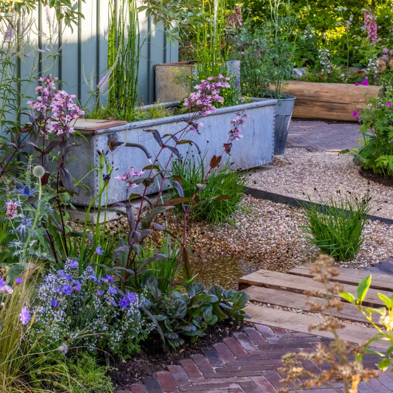 Ogród RHS Peat-Free Garden z Hampton Court Palace Garden Festival 2024