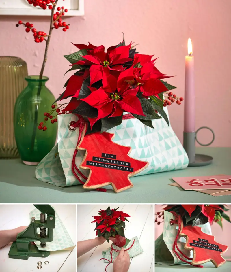 DIY Prosta torebka na prezent z tapety z upcyklingu