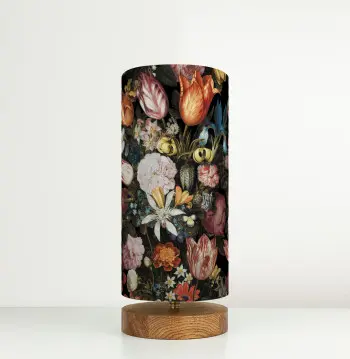 Lampa stołowa dekoracyjna w kwiaty