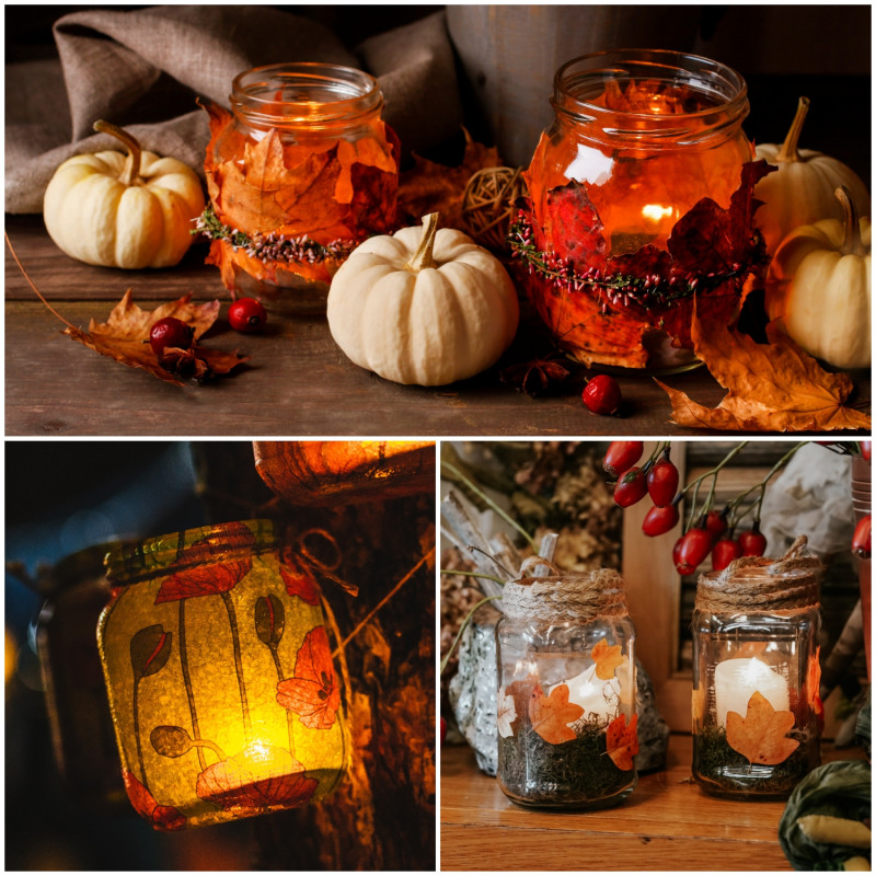 Jesienne lampiony ze słoików