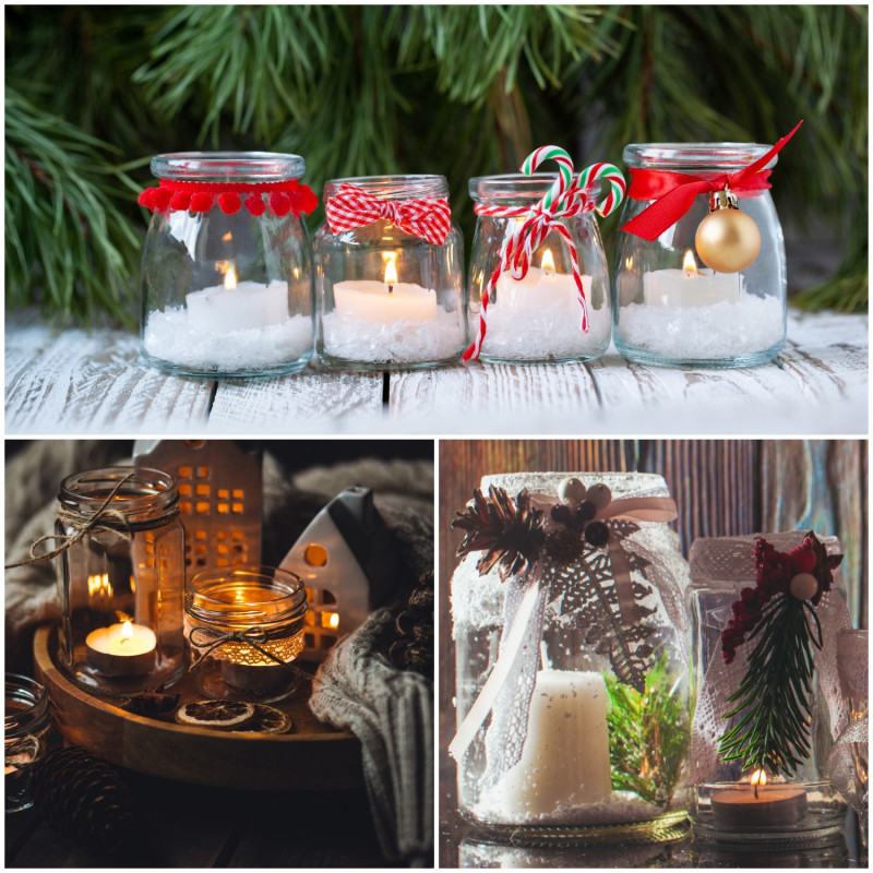 Lampiony ze słoików na Adwent i Boże Narodzenie