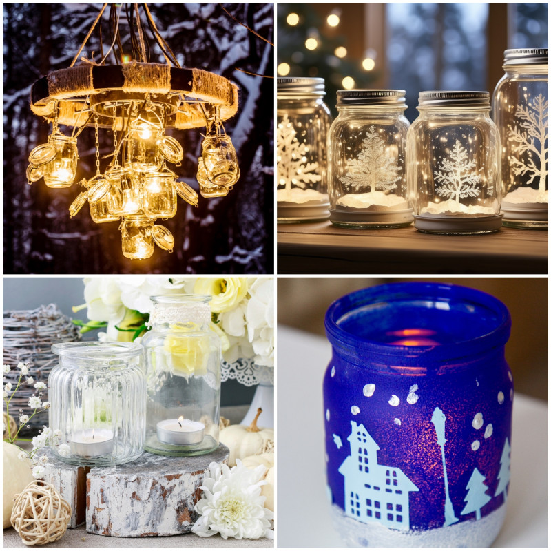 Lampiony ze słoików na zimę