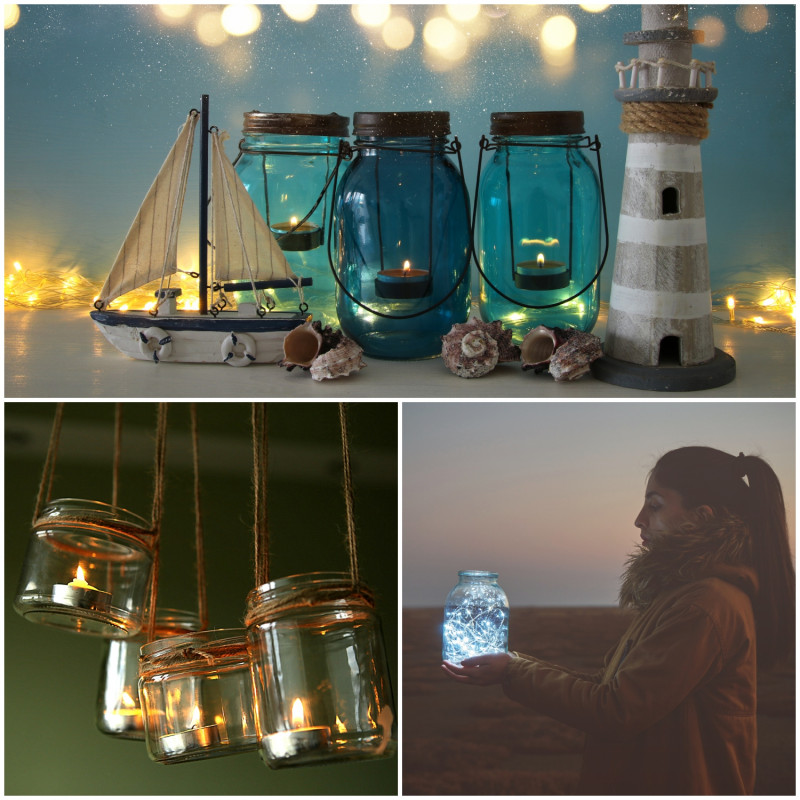 Lampiony ze słoików na zimę do domu i mieszkania