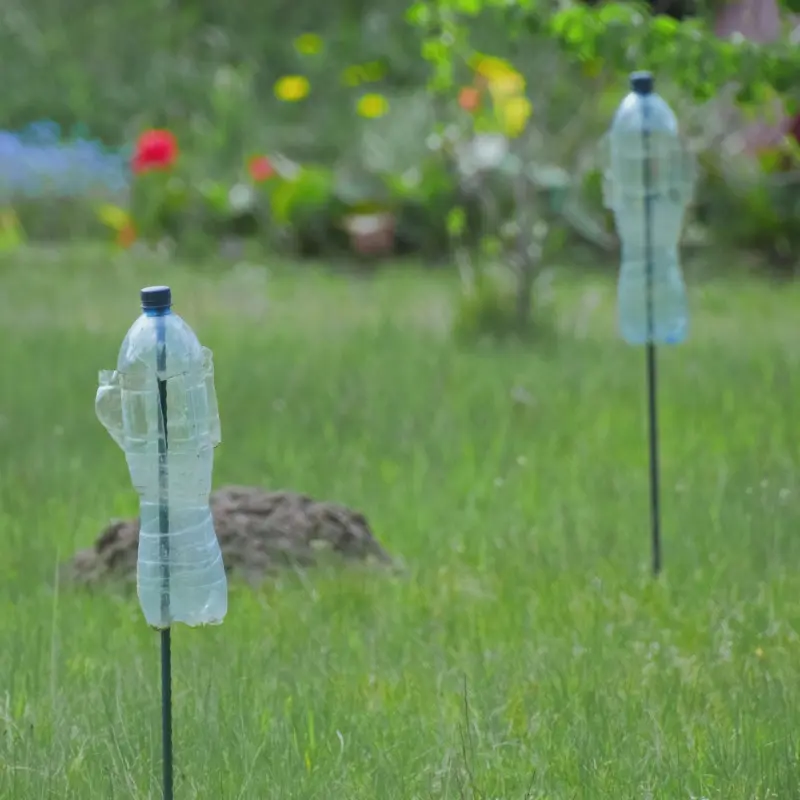 Butelki PET jako odstraszacze na krety