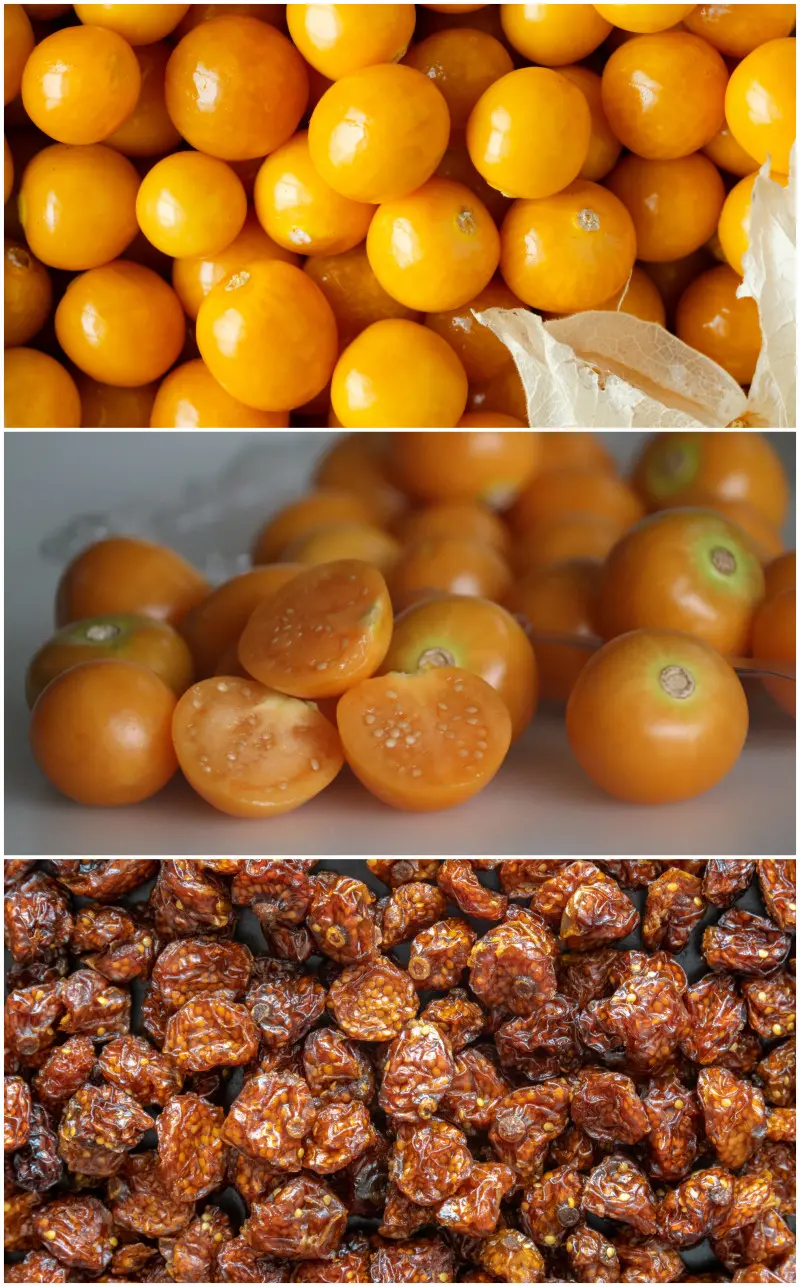 Rodzynek brazylijski - miechunka peruwiańska - owoce świeże i suszone