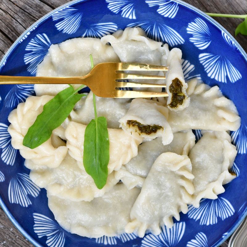 Pierogi z nadzieniem ze szczawiu