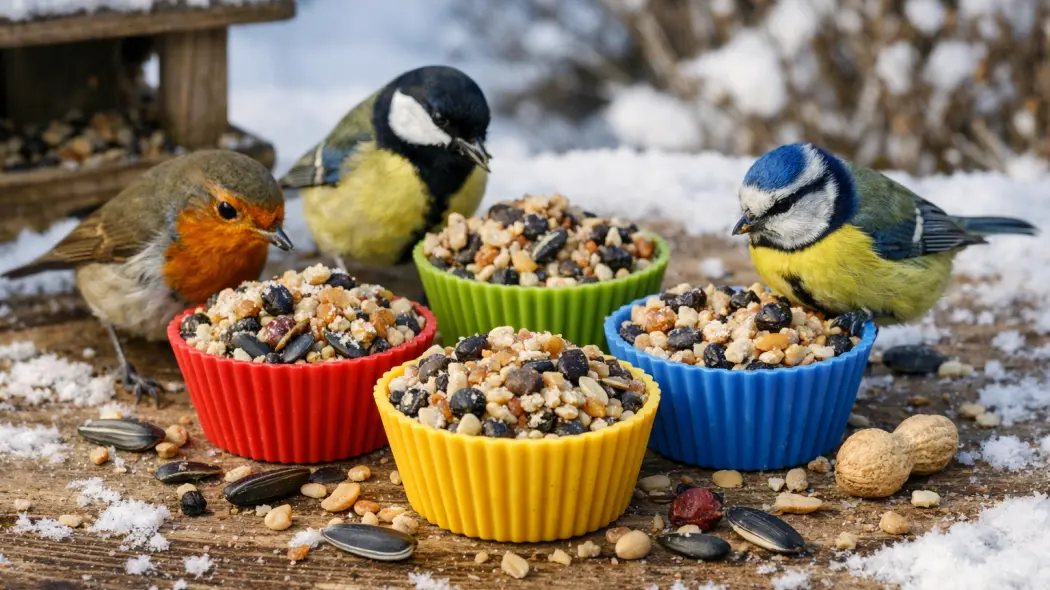 Babeczki i przysmaki dla ptaków. Jak zrobić muffinki z ziaren i tłuszczu?