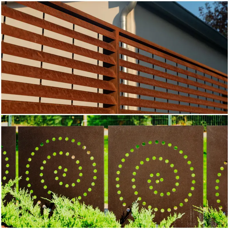 Panele z cortenu w roli ogrodzenia