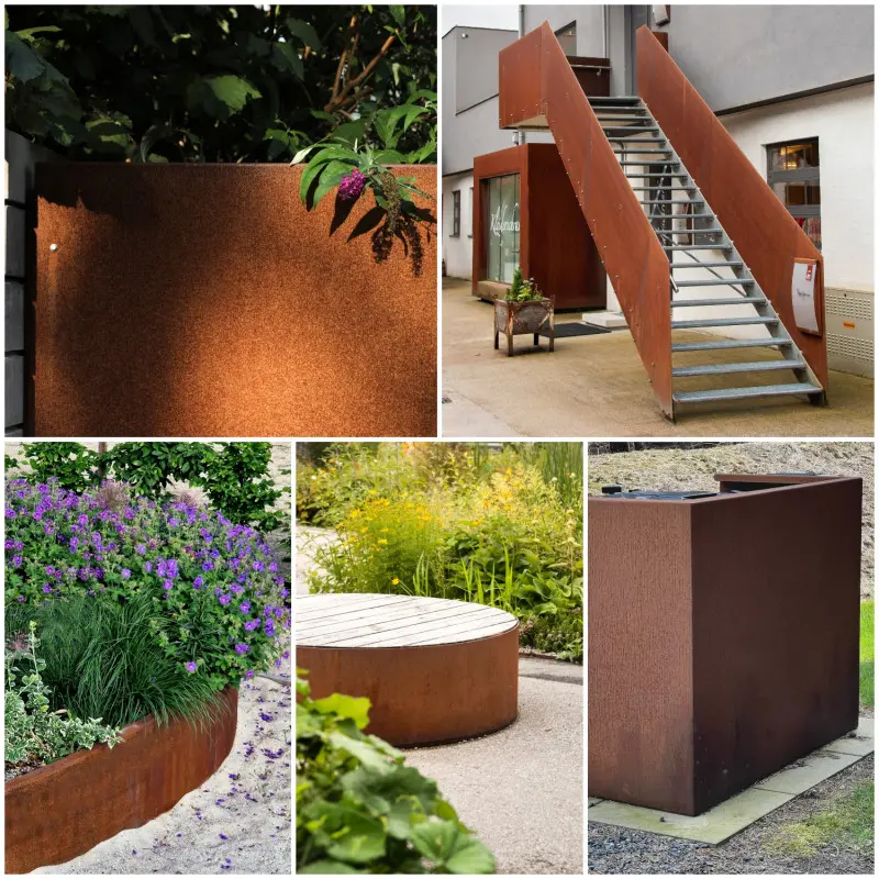 Panele z cortenu w roli ścianek i obrzeży