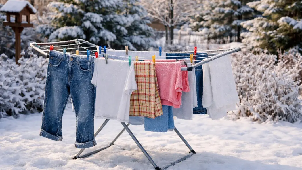 Suszenie prania na mrozie