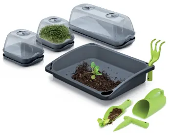 Zestaw mini szklarni i narzędzi do wysiewu sadzonek w domu
