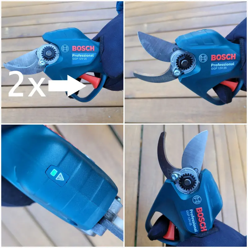 Test sekatora akumulatorowego Bosch GGP Pro Pruner w ogrodzie 