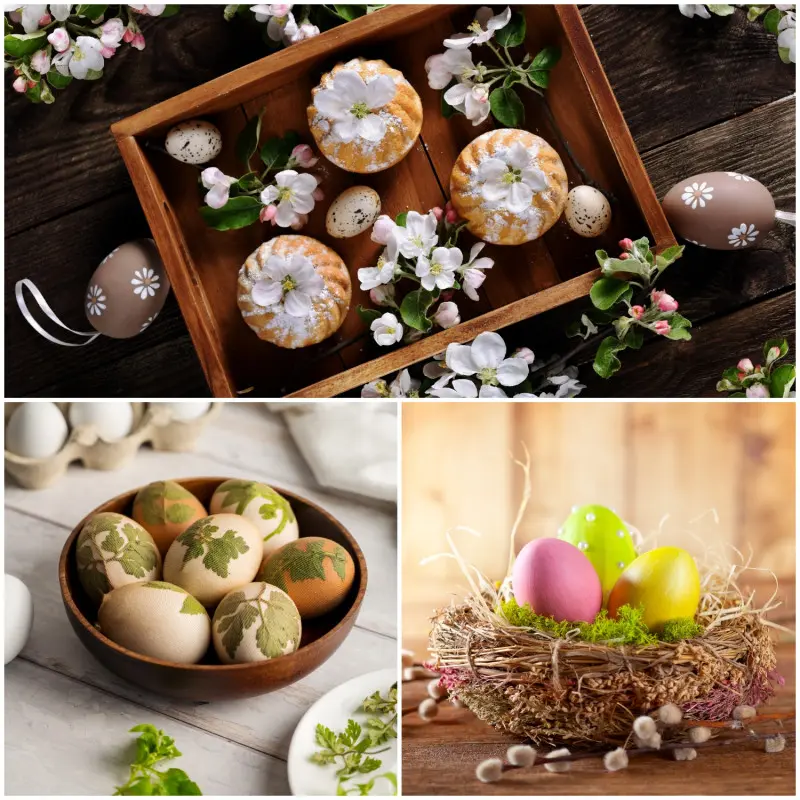 Wielkanocne ozdoby stołu i potraw