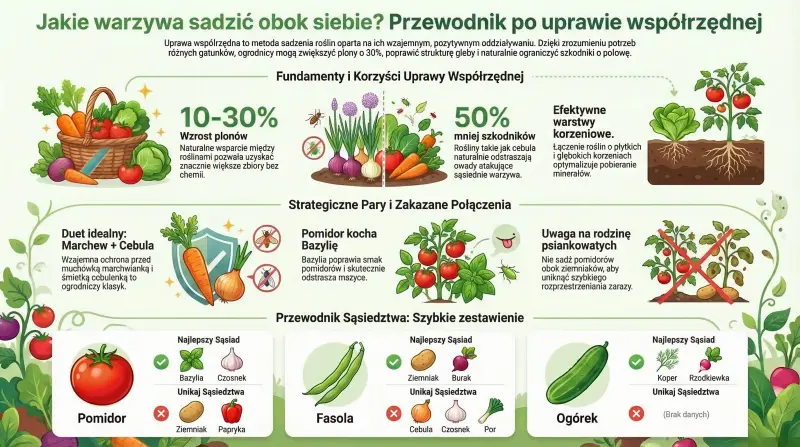 Warzywa, które warto sadzić razem i połączenie, których lepiej unikać
