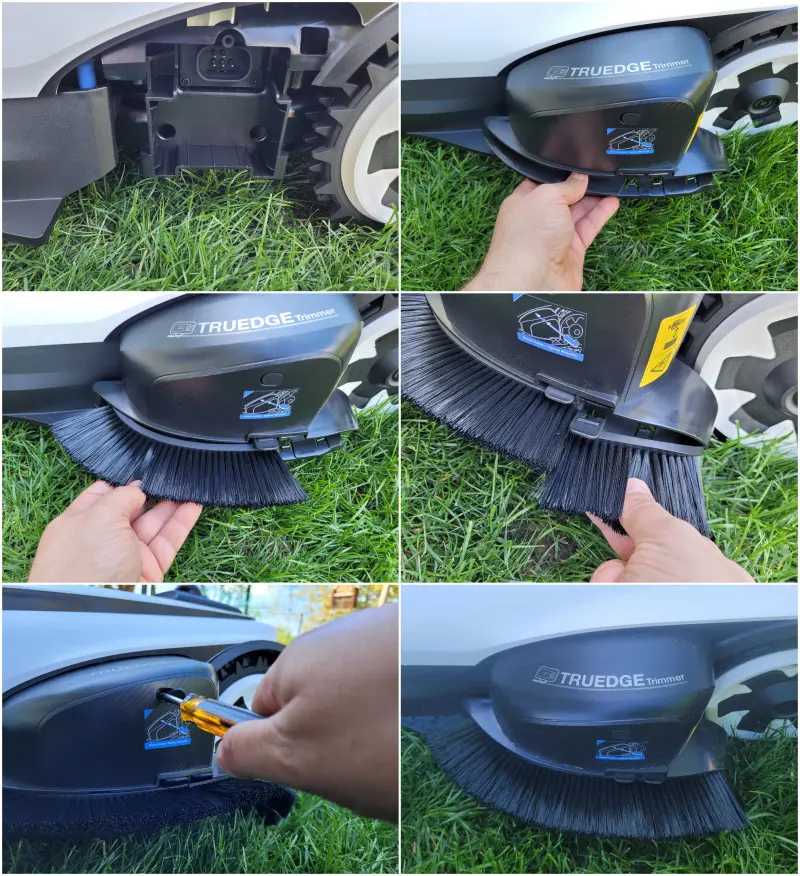 Montaż bocznego trymera do krawędzi do robota koszącego GOAT A1600 LIDAR PRO