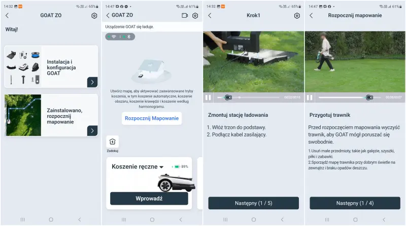 Przygotowanie do mapowania w aplikacji robota koszącego GOAT A1600 LIDAR PRO