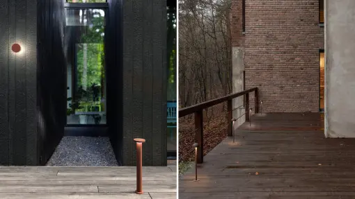Gdy zapada zmrok, ogród potrzebuje reżysera światła. Ciepłe barwy i wykończenie corten tworzą wyjątkowy klimat