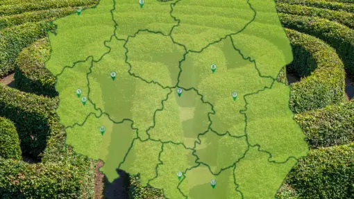 Ogrodowa mapa Polski | Zielone labirynty