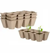 Doniczki Torfowe, palety 8 kom&oacute;rek, 6x6 cm, 3 szt.