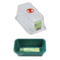 Zestaw: Mini pokrywka do tacy wysiewowej + Mini taca do wysiewu z otworami - 16,5x9,5 cm &ndash; Garland