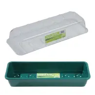 Zestaw: Wąska pokrywka do tacy wysiewowej + Wąska taca do wysiewu z otworami&ndash; 37x13,5 cm - Garland